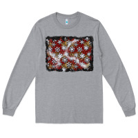 Heather Grey christmas snow crystals background Long Sleeve Tee - BundleAndBundleShop