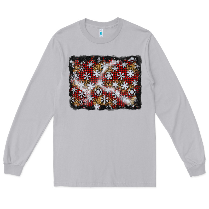Christmas Snow Crystals Background Long Sleeve Tee by BundleAndBundleShop | Teevron