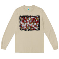 Mushroom christmas snow crystals background Long Sleeve Tee - BundleAndBundleShop