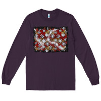 Plum christmas snow crystals background Long Sleeve Tee - BundleAndBundleShop