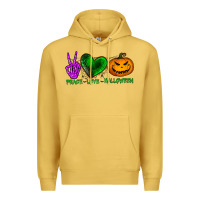 Antique Gold peace love halloween Premium Hoodie - BundleAndBundleShop