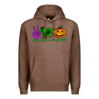 Chestnut peace love halloween Premium Hoodie - BundleAndBundleShop