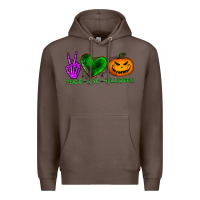 Coffee peace love halloween Premium Hoodie - BundleAndBundleShop