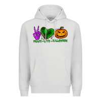 Dove Grey peace love halloween Premium Hoodie - BundleAndBundleShop