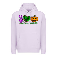 Lilac peace love halloween Premium Hoodie - BundleAndBundleShop