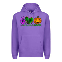 Purple peace love halloween Premium Hoodie - BundleAndBundleShop