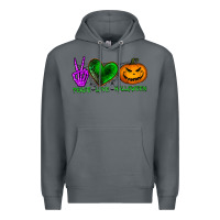 Rock peace love halloween Premium Hoodie - BundleAndBundleShop