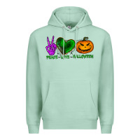 Seafoam peace love halloween Premium Hoodie - BundleAndBundleShop