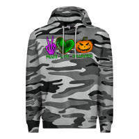 Slate Camo peace love halloween Premium Hoodie - BundleAndBundleShop