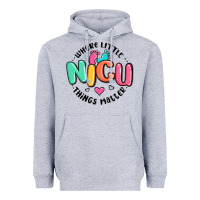 Heather Grey nicu where little things matter Heavyweight Hoodie - MaliasSmallBusiness