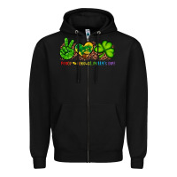 Black peace love st patty's day Zipper Hoodie - Artiststas