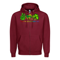 Burgundy peace love st patty's day Zipper Hoodie - Artiststas