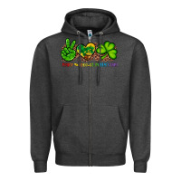 Charcoal Heather peace love st patty's day Zipper Hoodie - Artiststas