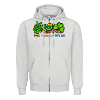 Dove Grey peace love st patty's day Zipper Hoodie - Artiststas