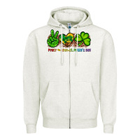 Oatmeal Heather peace love st patty's day Zipper Hoodie - Artiststas