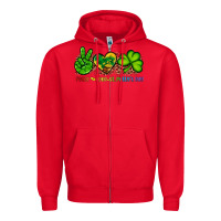 Peace Love St Patty's Day Zipper Hoodie | Teevron