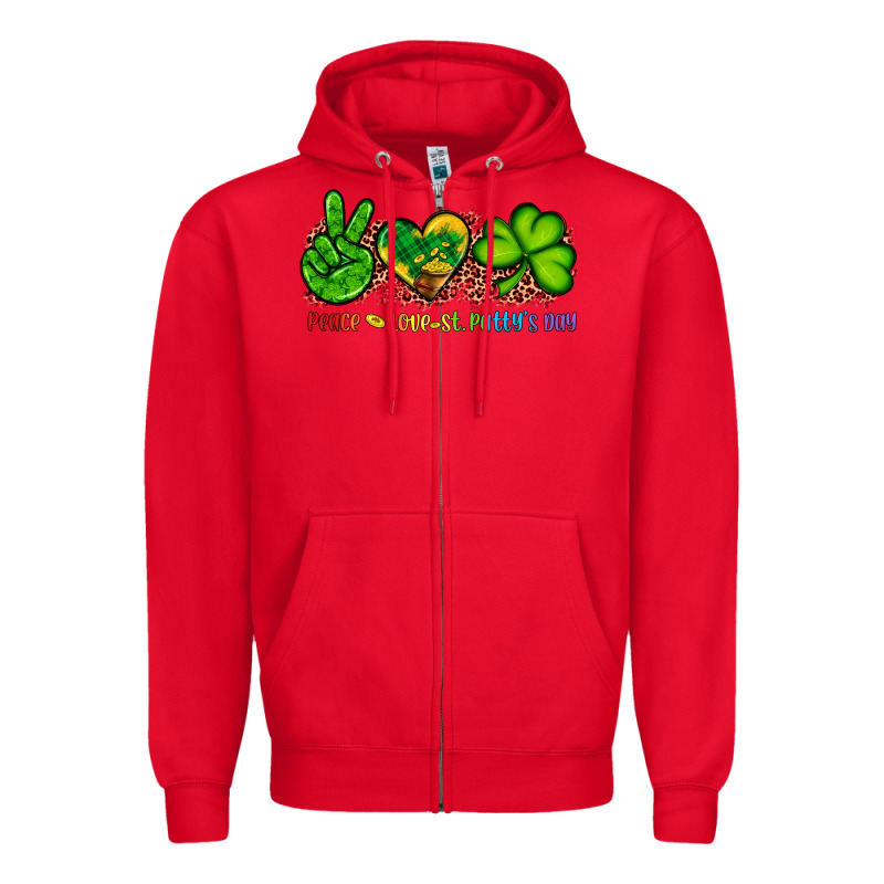 Peace Love St Patty's Day Zipper Hoodie by Artiststas | Teevron