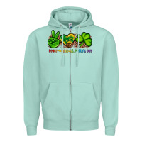 Seafoam peace love st patty's day Zipper Hoodie - Artiststas