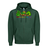 Sports Green peace love st patty's day Zipper Hoodie - Artiststas