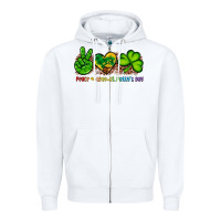 White peace love st patty's day Zipper Hoodie - Artiststas