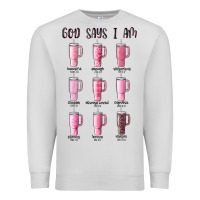 Dove Grey god says i am bible verse stanley Premium Sweatshirt - MaliasSmallBusiness