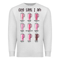 Oatmeal Heather god says i am bible verse stanley Premium Sweatshirt - MaliasSmallBusiness