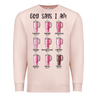 Pale Pink god says i am bible verse stanley Premium Sweatshirt - MaliasSmallBusiness