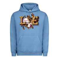 Pigment Pebble Blue Love Softball Urban Hoodie - Bettercallsaul