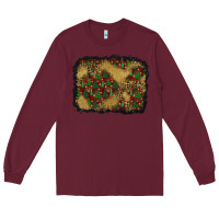 Burgundy christmas trees and leopard background Long Sleeve Tee - BundleAndBundleShop