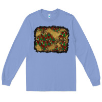 Colony Blue christmas trees and leopard background Long Sleeve Tee - BundleAndBundleShop