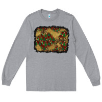 Heather Grey christmas trees and leopard background Long Sleeve Tee - BundleAndBundleShop