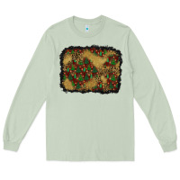 Matcha christmas trees and leopard background Long Sleeve Tee - BundleAndBundleShop