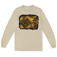 Mushroom christmas trees and leopard background Long Sleeve Tee - BundleAndBundleShop