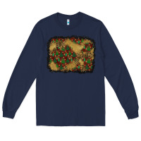 Navy christmas trees and leopard background Long Sleeve Tee - BundleAndBundleShop