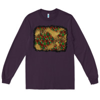 Plum christmas trees and leopard background Long Sleeve Tee - BundleAndBundleShop