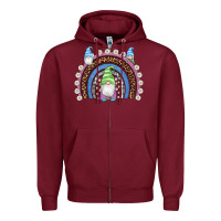 Burgundy easter gnome rainbow Zipper Hoodie - Artiststas