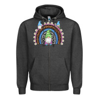 Charcoal Heather easter gnome rainbow Zipper Hoodie - Artiststas