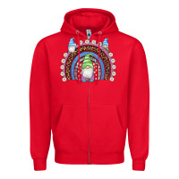 Red easter gnome rainbow Zipper Hoodie - Artiststas