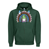 Sports Green easter gnome rainbow Zipper Hoodie - Artiststas