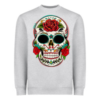 Heather Grey mexican day of the dead Heavyweight Sweatshirt - texasbilliewilder