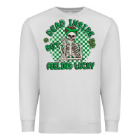 Dove Grey dead inside but feeling lucky Premium Sweatshirt - MaliasSmallBusiness