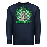 Navy dead inside but feeling lucky Premium Sweatshirt - MaliasSmallBusiness