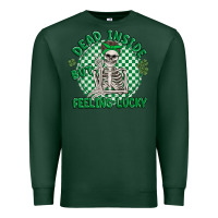 Sports Green dead inside but feeling lucky Premium Sweatshirt - MaliasSmallBusiness