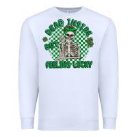 White dead inside but feeling lucky Premium Sweatshirt - MaliasSmallBusiness
