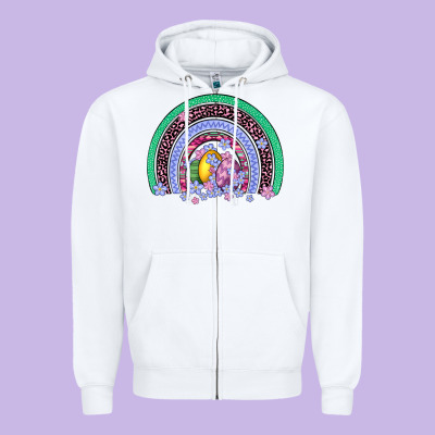 Easter Egg Rainbow Zipper Hoodie Designed By Artiststas