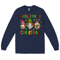 Navy i believe in christmas Long Sleeve Tee - AdoDesignShop