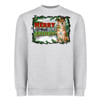 Heather Grey merry and bright shiba inu Heavyweight Sweatshirt - RanaPortraitStore