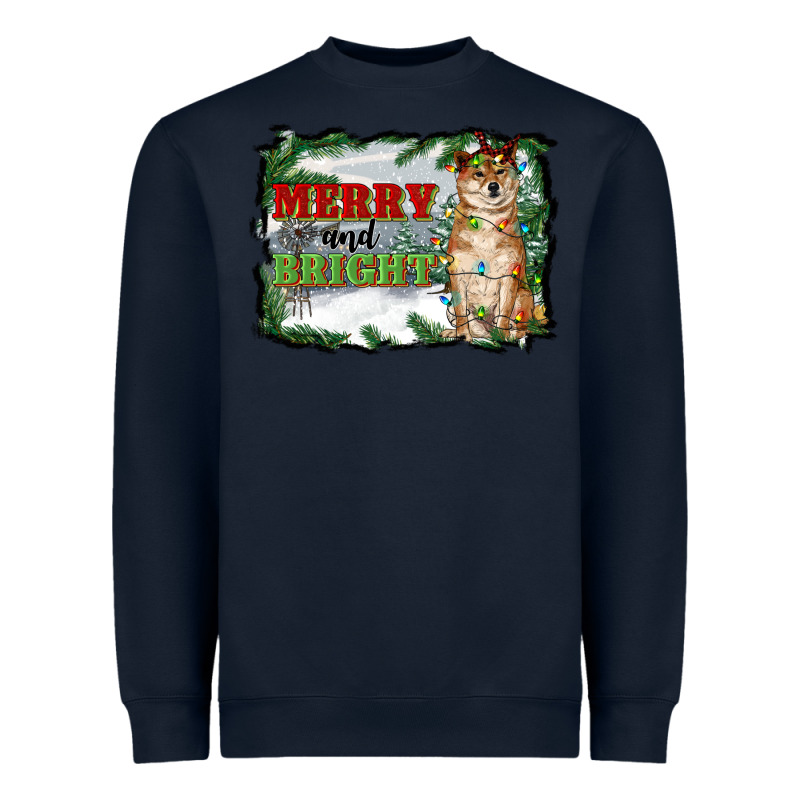 Merry And Bright Shiba Inu Heavyweight Sweatshirt by RanaPortraitStore | Teevron