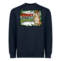 Navy merry and bright shiba inu Heavyweight Sweatshirt - RanaPortraitStore