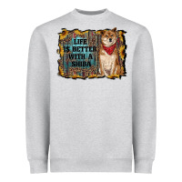 Heather Grey life is better with a shiba Heavyweight Sweatshirt - RanaPortraitStore